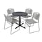 Cain Cain Round Table & Chair Set, Wood, Metal, Polypropylene Top, Grey TB30RNDGY44GY - alternate 1